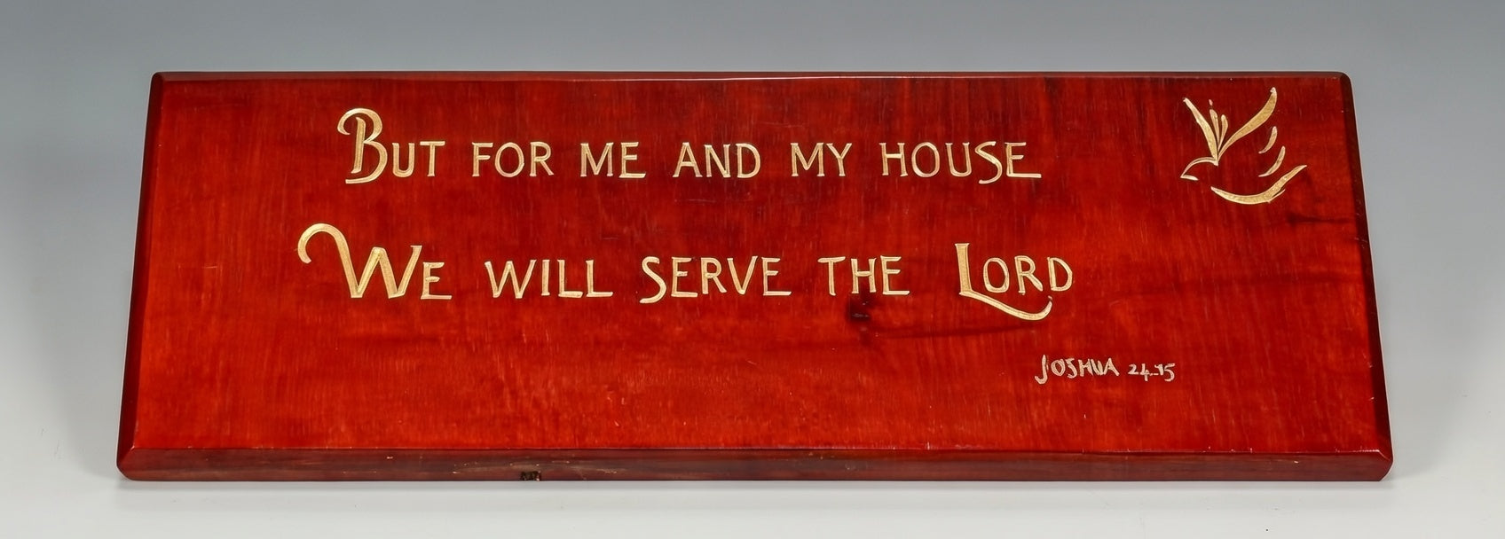 But for Me and My House We Will Serve the Lord | Handcrafted Engraved Wooden Scripture Plaque – Joshua 24:15
